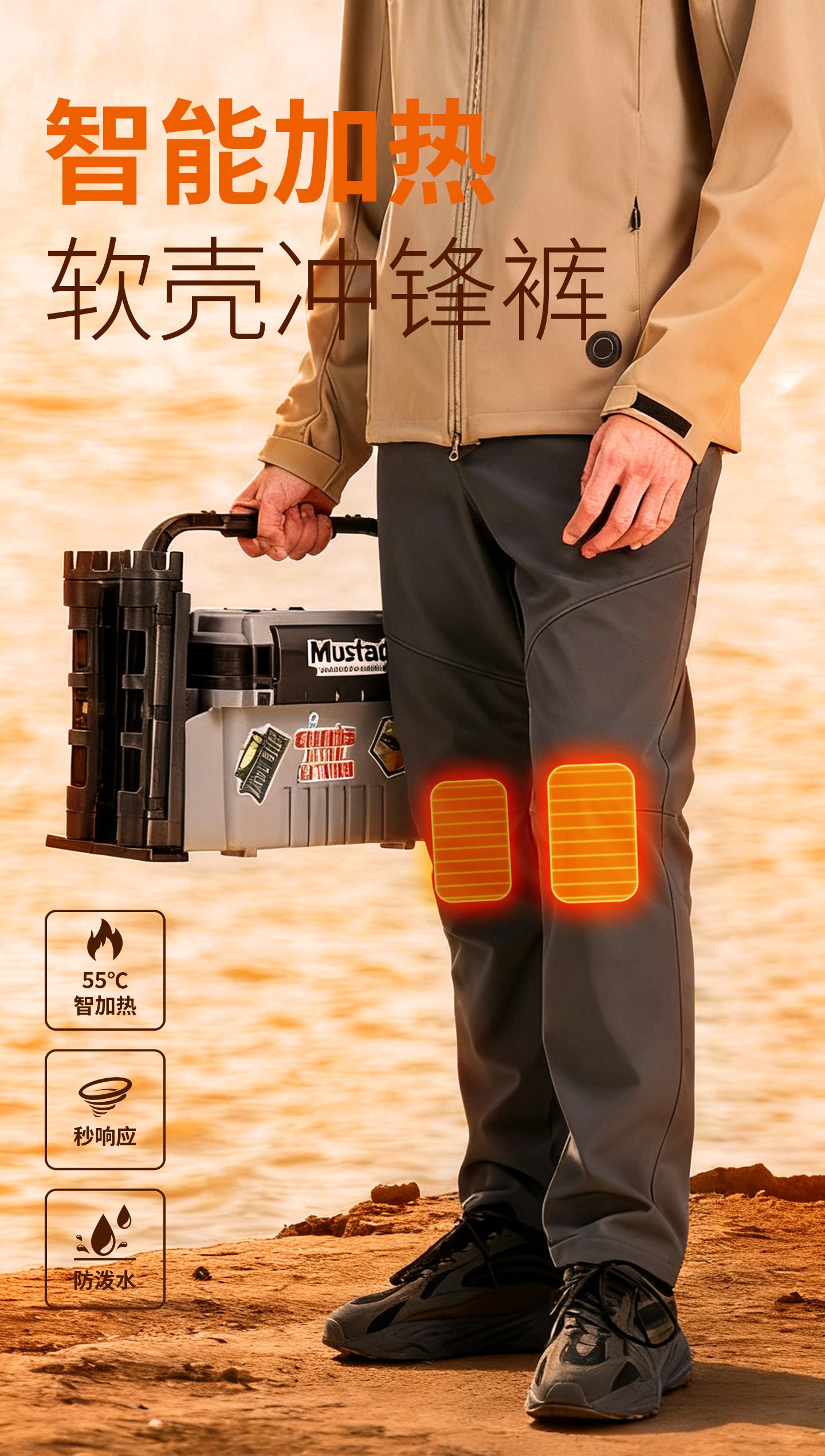 寒冬也钓尽鱼儿，专业钓鱼装备全新升级智能加热软壳裤