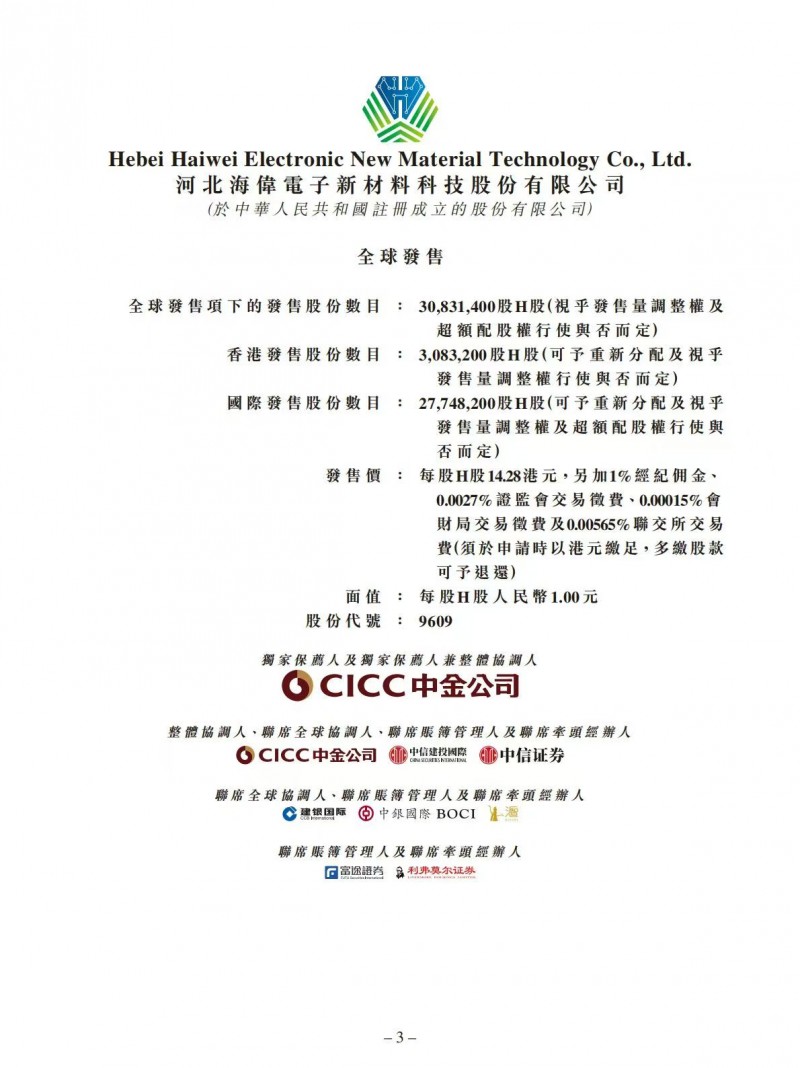 河北海伟电子新材料科技股份即将港股上市，核心产品服务新能源与AI领域